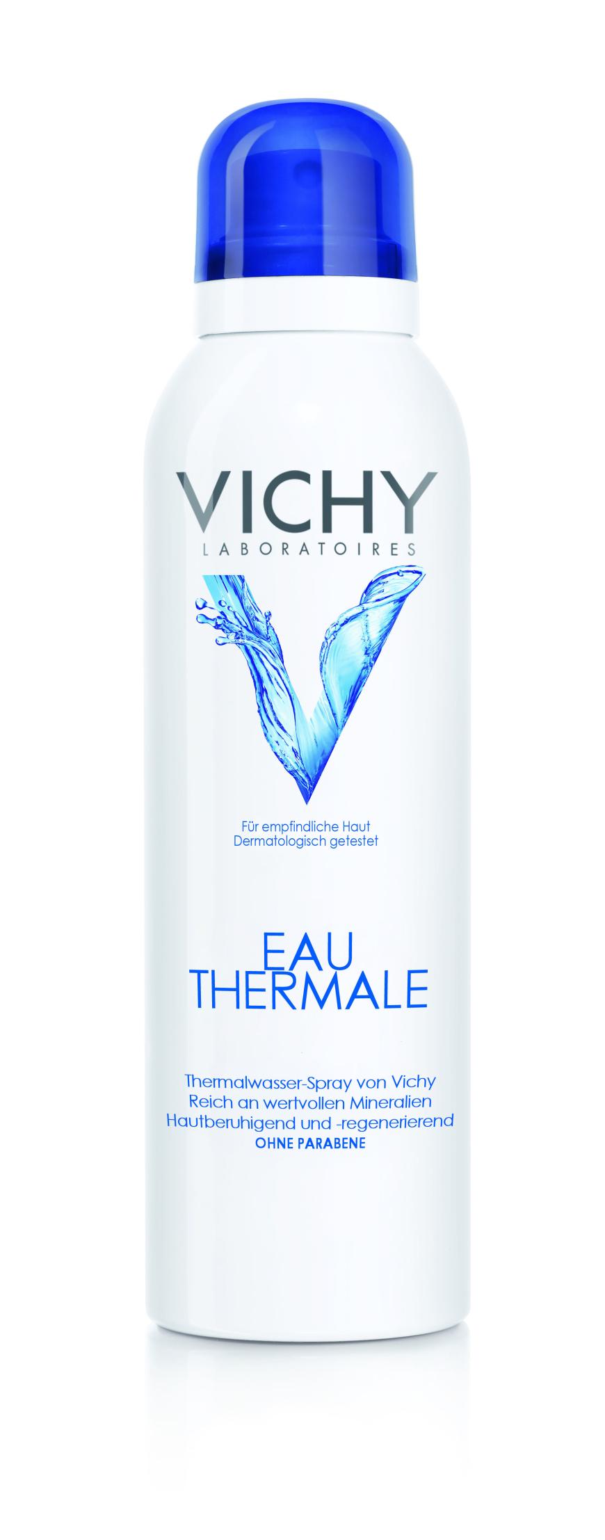STÄRKT DIE HAUT „Thermalwasser-Spray“ von Vichy, ca. 8 Euro, in der Apotheke