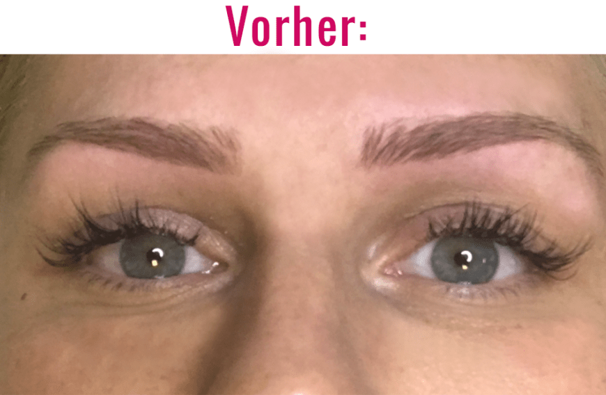 Hier seht ihr den OK! Selbsttest, dies ist das Bild vor dem Microblading!