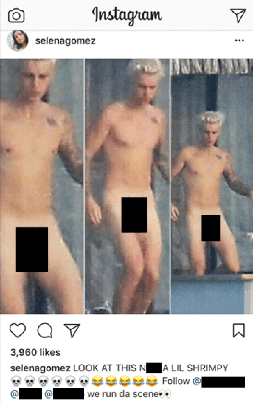 Bieber penis justin nackt Justin Bieber