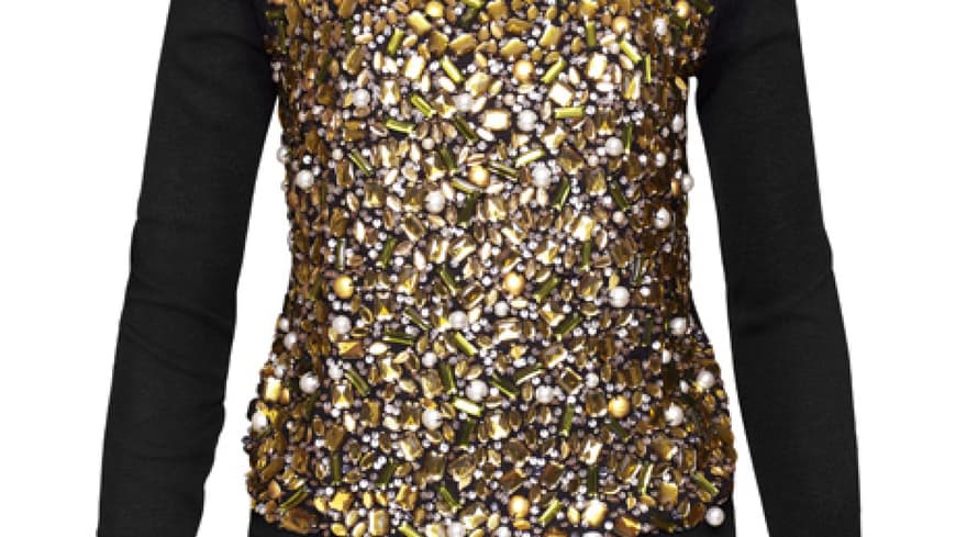 Opulent verzierter Pullover von H&M, ca. 130 Euro Opulent verzierter Pullover von H&M, ca. 130 Euro