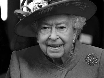 Queen Elizabeth II. in Schwarz-Weiß