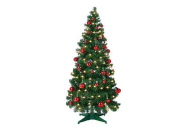 Baum mit roten Kugeln