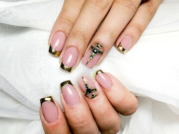 Golden French Nails