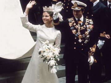 Königin Silvias und König Carl Gustafs Hochzeitstag 1976.