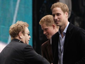 Elton John, Prinz Harry und Prinz William.