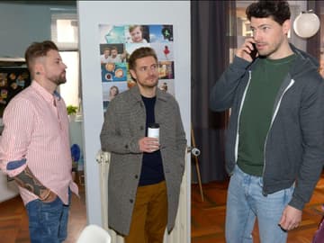 John und Philip schauen Sascha skeptisch an