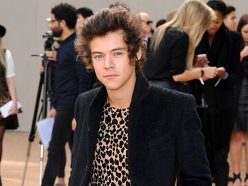 Harry Styles guckt ernst bei der Burberry Fashion Week 2014