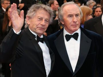 Der Skandal-Regisseur Roman Polanski kam mit dem ehemaligen britischen Formel-1-Piloten Jackie Stewart zur Filmpremiere von "Weekend Of Champions"