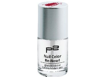 Auffrischender Topcoat „Nail Color Re-New!“ von P2, ca. 2 Euro