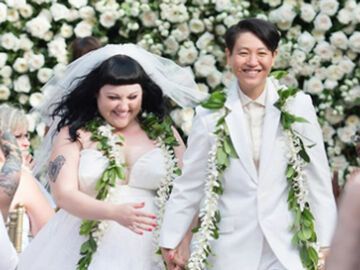 Gossip-Sängerin Beth Ditto hat im Juli ihre Freundin Kristin Ogato ganz in weiß geheiratet