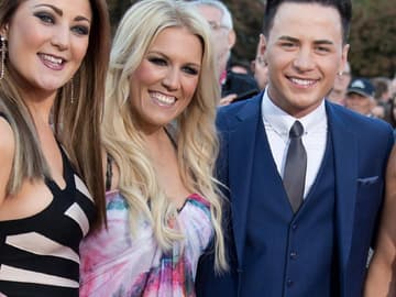 Cascada posiert mit dem irischen Teilnehmer Ryan Dolan