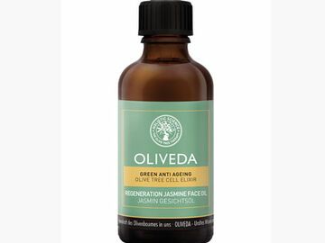 Dieses Gesichtsöl von Oliveda ist nicht nur wohltuend für die Haut, es enthält auch Anti-Aging Wirkstoffe. "Regeneration Jasmine Face Oil", ca. 35 Euro