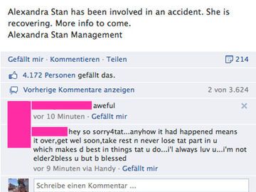 Die Behauptung ihres Managements: Alexandra Stan hatte einen Unfall 