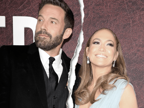 Ben Affleck und Jennifer Lopez gucken in entgegen gesetzte Richtungen
