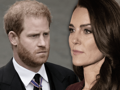 Prinz Harry und Prinzessin Kate gucken ernst