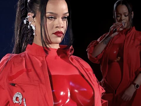 Rihanna ernst beim Super Bowl