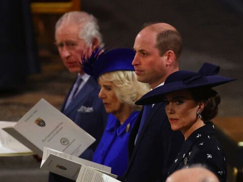 König Charles, Königin Camilla, Prinz William und Prinzessin Kate.