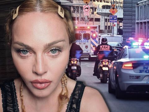 Selfie von Madonna neben einem Polizei-Einsatz in New York City