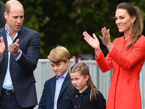 Prinz William, Prinzessin George, Prinzessin Charlotte und Prinzessin Kate. 