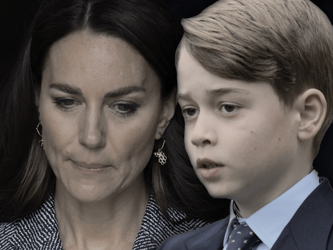 Prinz George und Prinzessin Kate schauen traurig
