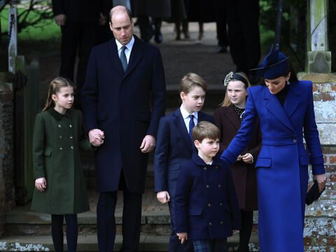 Prinz William und Prinzessin Kate mit ihren Kindern George, Charlotte und Louis beim Weihnachts-Gottesdienst