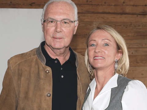 Franz und Heidi Beckenbauer glücklich