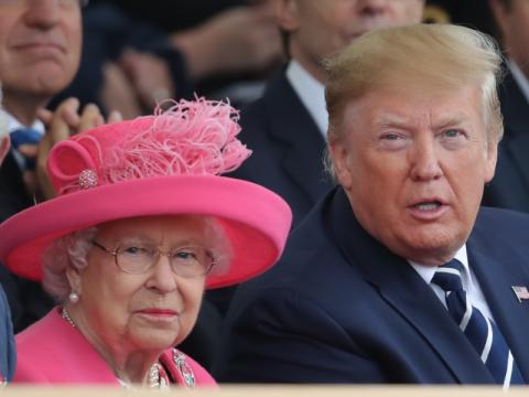 Queen Elizabeth II. und Donald Trump. 