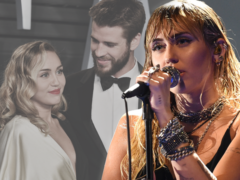 Miley Cyrus und Liam Hemsworth zusammen. Davor Miley wie sie singt.