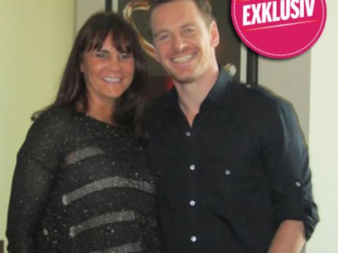 Michael Fassbender mit OK!-Korrespondentin Rachel