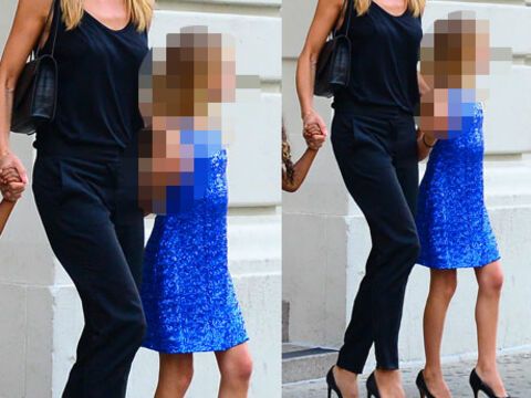 Heidi Klum unterwegs in New York. Ihre 10-jährige Tochter Leni trägt - wie ihre Mutter - High-Heels. Muss das sein?