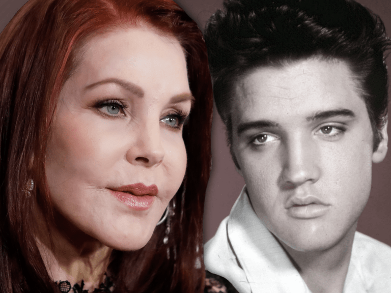Priscilla Presley und Elvis Presley traurig