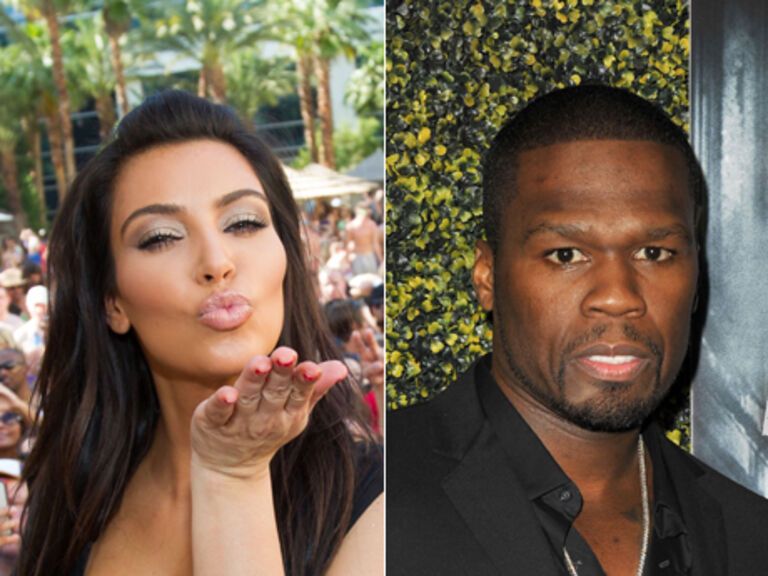 Hält nicht viel von Kanye Wests neuer Flamme Kim Kardashian (l.): US-Rapper 50 Cent
