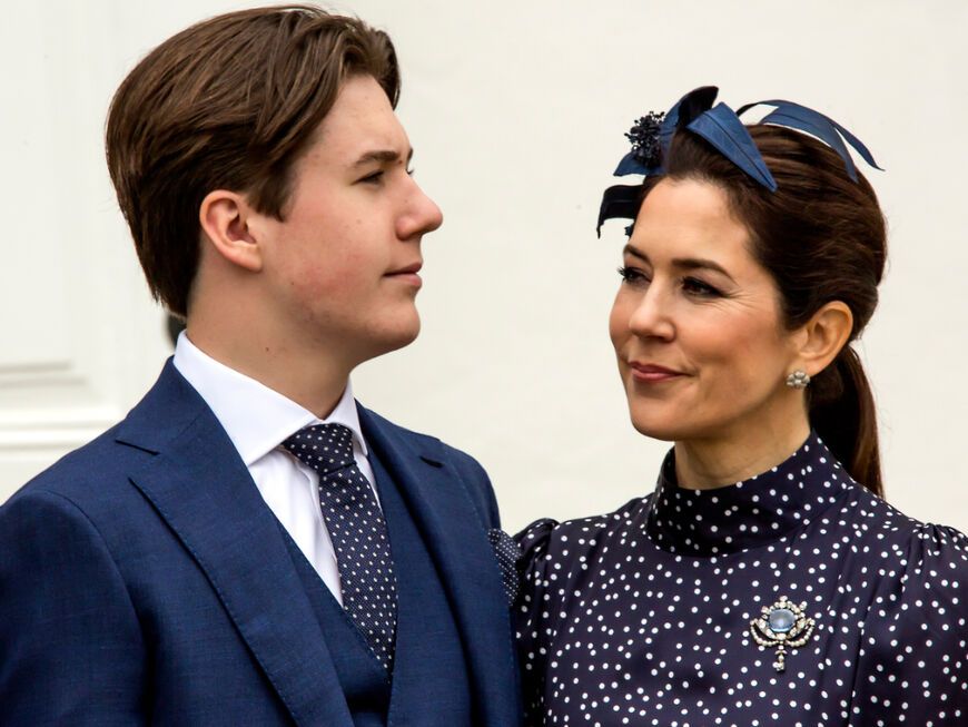Prinz Christian und seine Mutter Prinzessin Mary von Dänemark. 