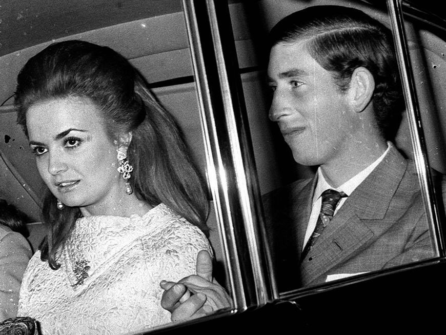 Prinz Charles mit Lucia Santa Cruz im Auto
