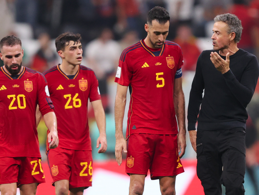WM 2022: Spaniens Nationaltrainer Luis Enrique beim Vorrunden-Spiel Deutschland gegen Spanien