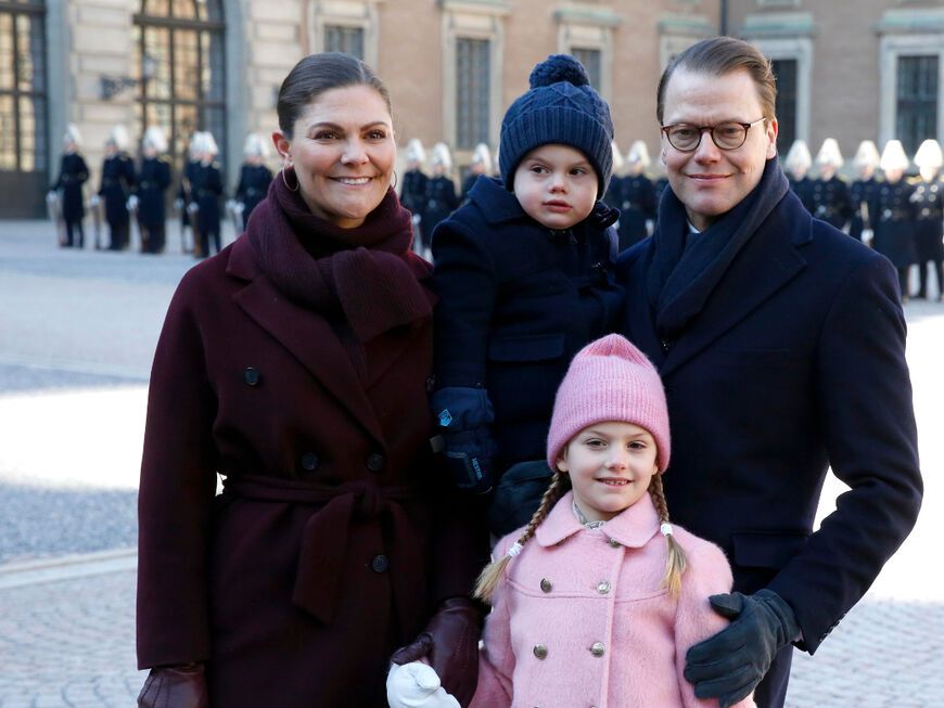 Prinzessin Victoria und Prinz Daniel mit ihren Kindern Estelle und Oscar