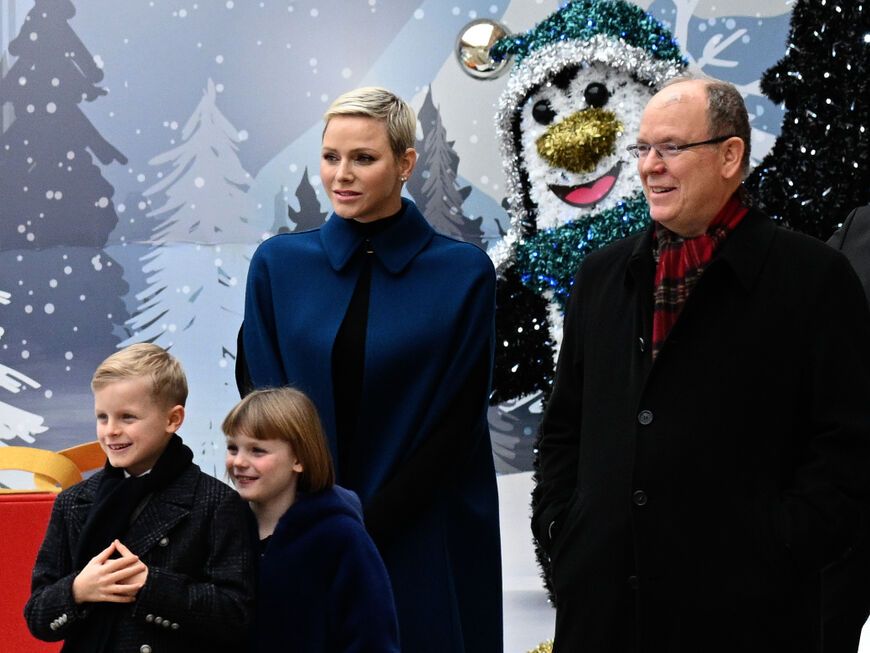 Charlene von Monaco mit Prinz Albert II. und ihren beiden Kindern. 