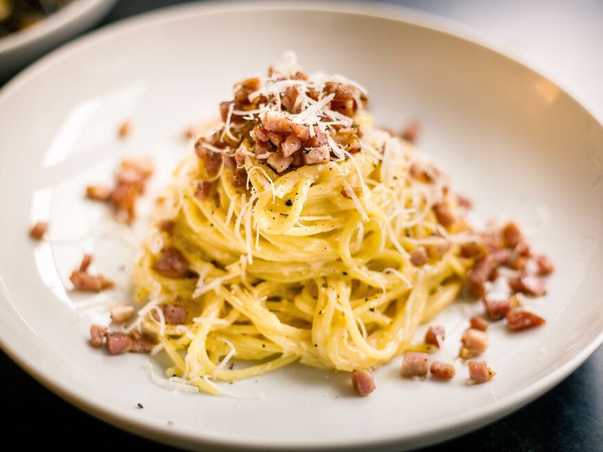 Spaghetti Carbonara auf dem Teller