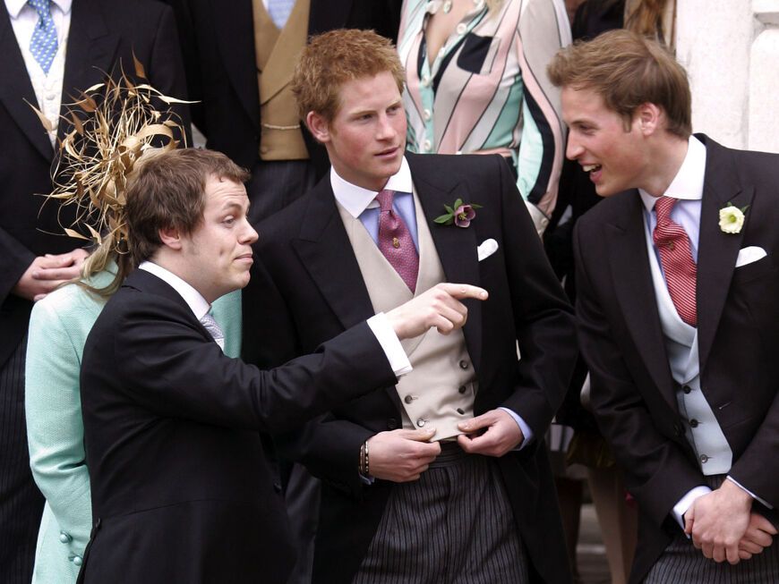 Tom Parker Bowles, Prinz Harry und Prinz William, 2005. 