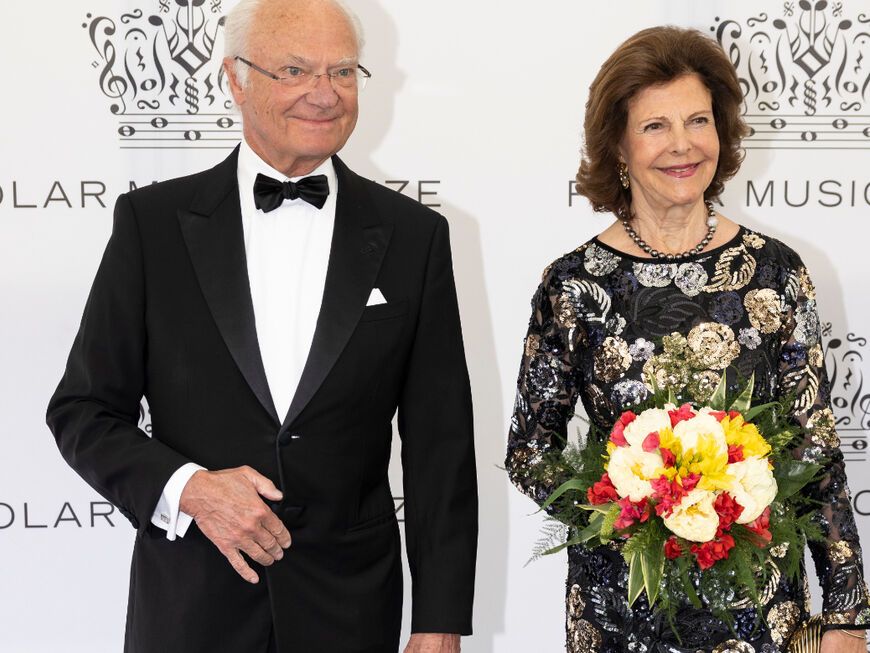 Königin Silvia von Schweden entschied sich beim "Polar Music Prize"-Event für ein Kleid im Blumenprint