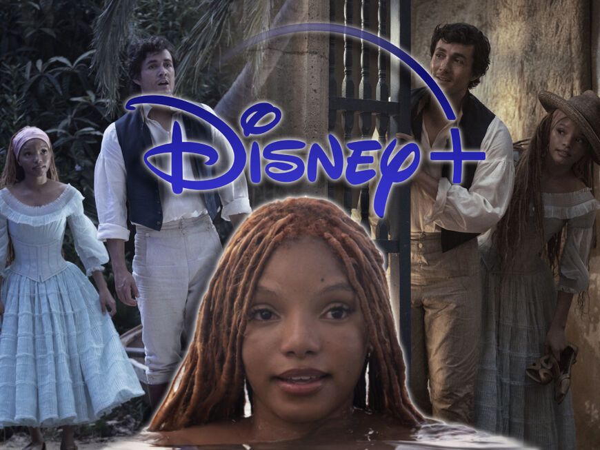 Filmausschnitte aus "Arielle, die Meerjungfrau" mit Disney+-Logo