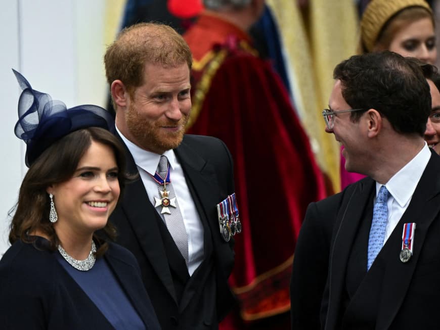 Prinzessin Eugenie, Prinz Harry und Jack Brooksbank.