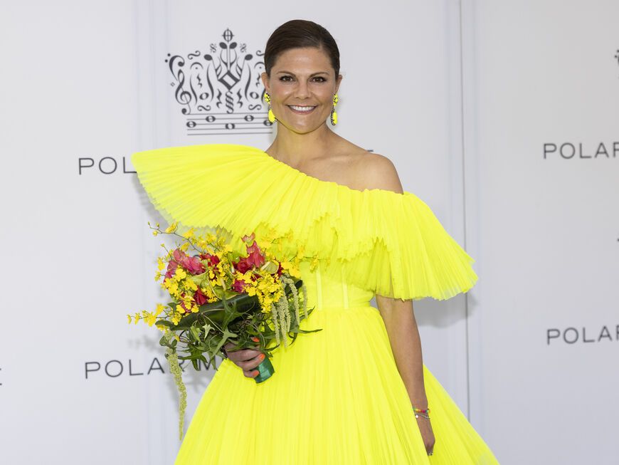 Victoria von Schweden im gelben Tüllkleid beim Polar Music Prize 2023