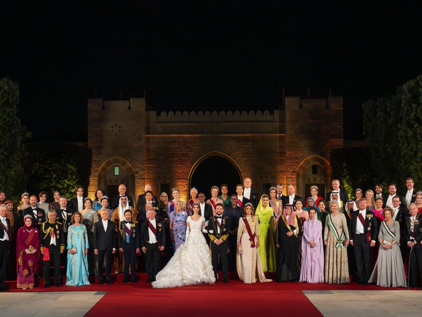 Hochzeitsgesellschaft von Prinz Hussein und Rajwa Al Saif in Jordanien.