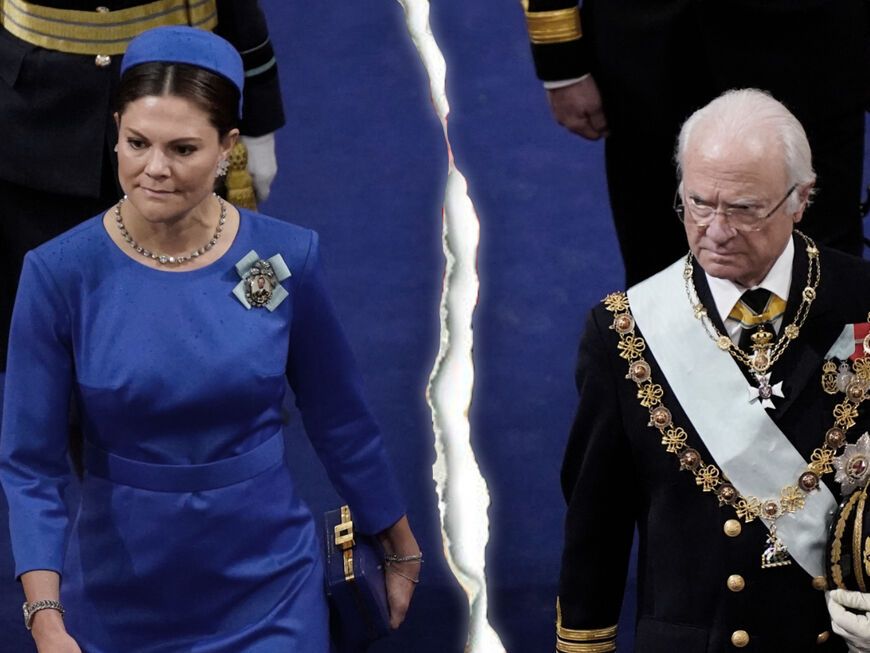 Prinzessin Victoria und ihr Vater König Carl Gustaf. 