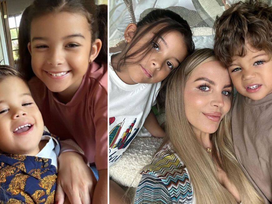 Ina Aogo macht Selfies mit ihren zwei Kindern
