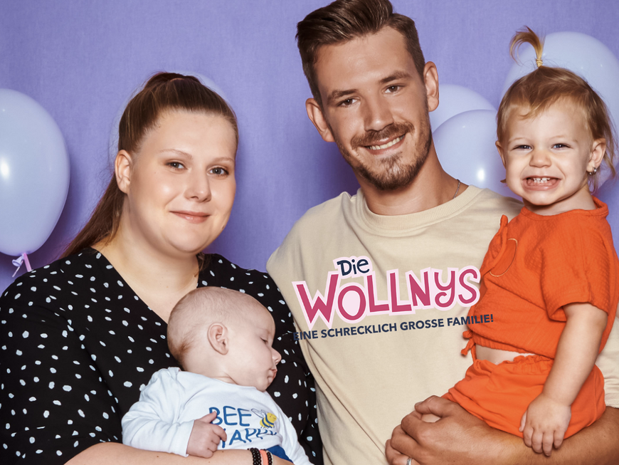 Die Wollnys: Lavinia Wollny und Tim Katzenbauer mit Haylie Emilia und Baby Linus Tim