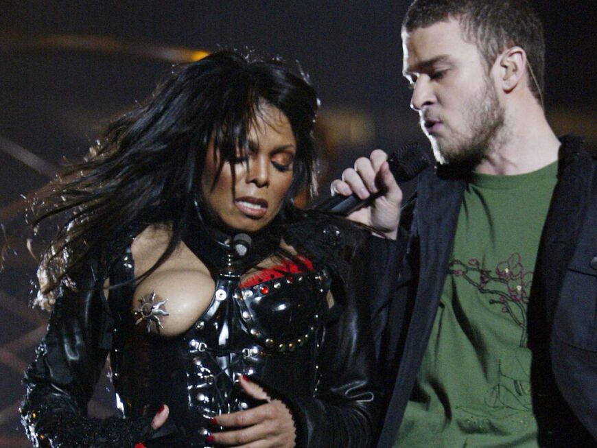Janet Jackson und Justin Timberlake beim Super Bowl 2004
