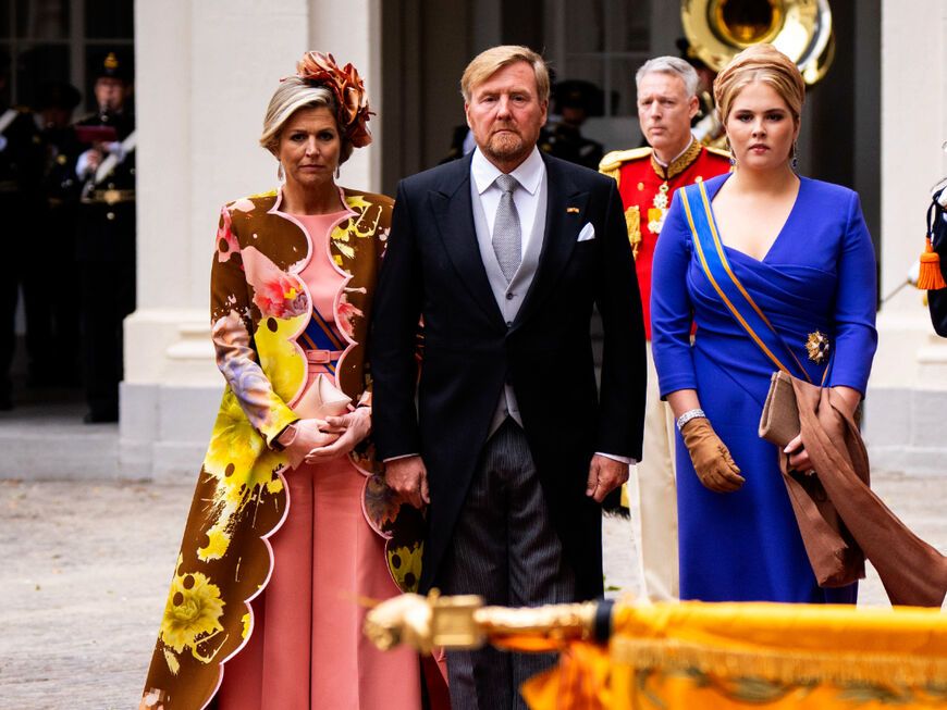 Königin Máxima, König Willem Alexander und Prinzessin Amalia am Nationalfeiertag. 