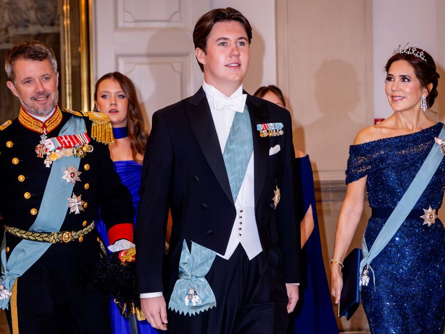 Prinz Frederik, Prinz Christian und Prinzessin Mary von Dänemark. 